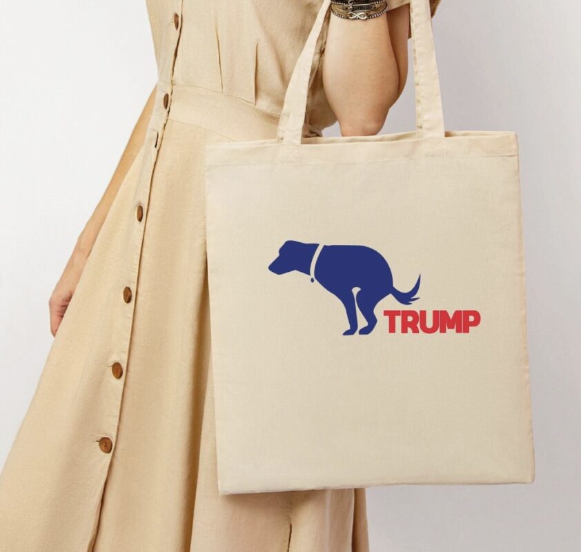 Anti-Trump Canvas Tote Bag, reusable grocery bag