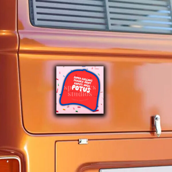 Anti Trump MAGA Red Hat Sticker ,Car Magnet