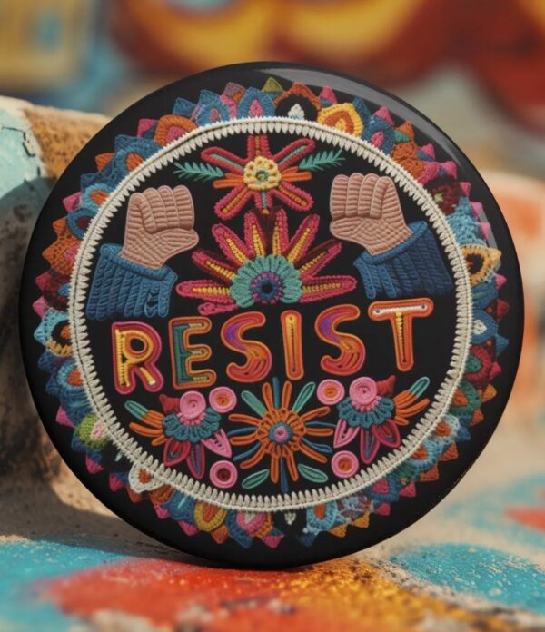 Resist Pinback Button, Feminist Pins